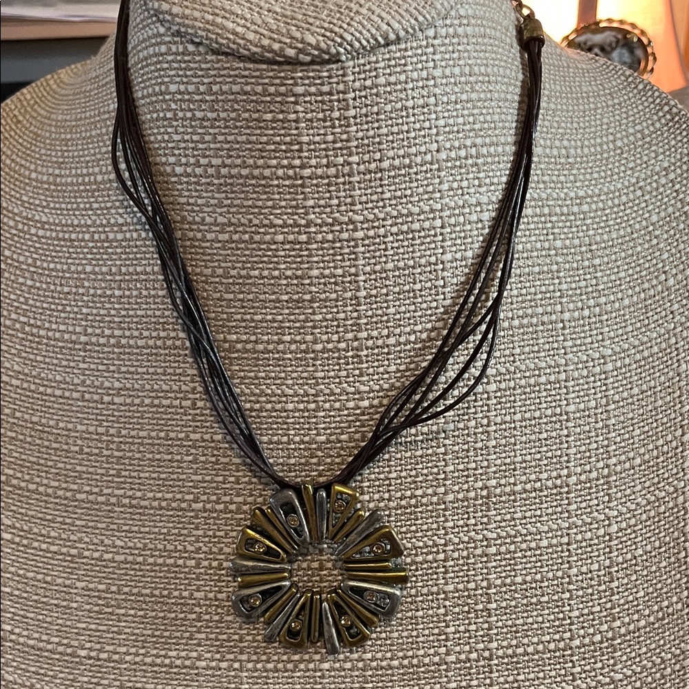 Chico's Black and Gold Multi-Strand Necklace
